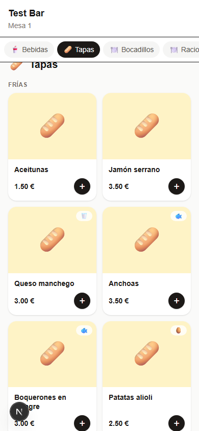 Carta QR en movil